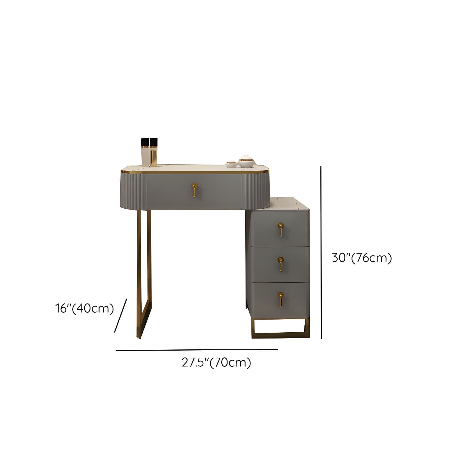 Contemporary Makeup Vanity Desk Table 29.9" H Bedroom Makeup Counter - image 21