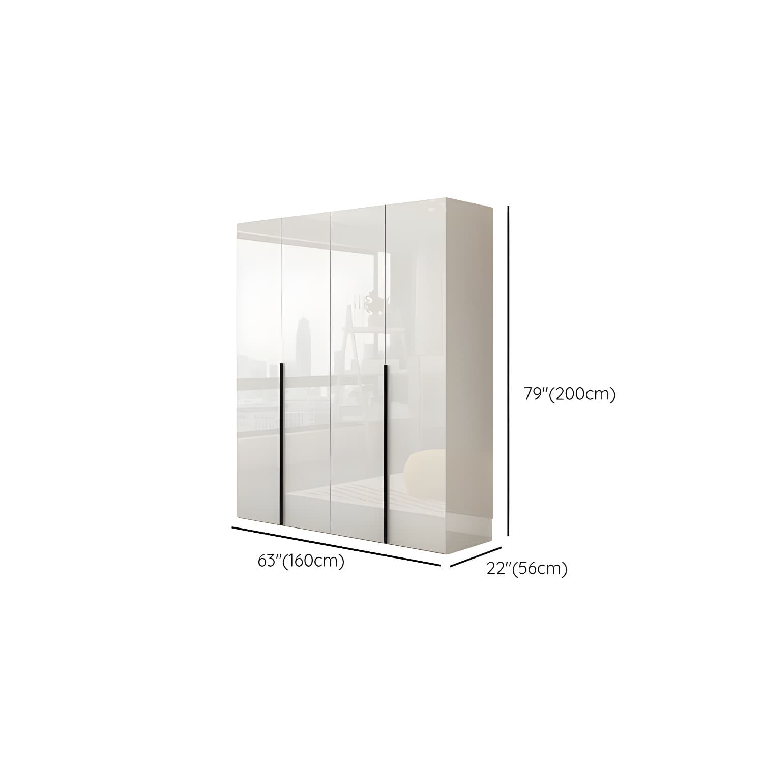 Modern Simple Style Double Door Storage Wardrobe for Bedroom - image 12