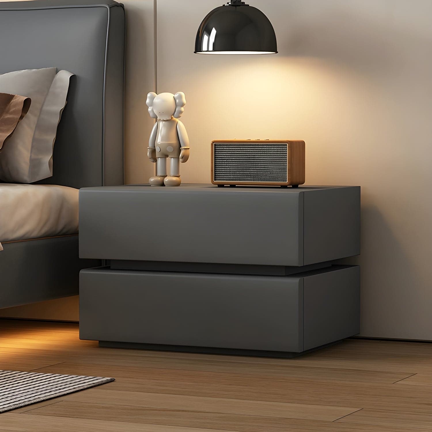Modern Wood Nightstand with Drawer Storage, Small Size, Under 23 inches - image 3