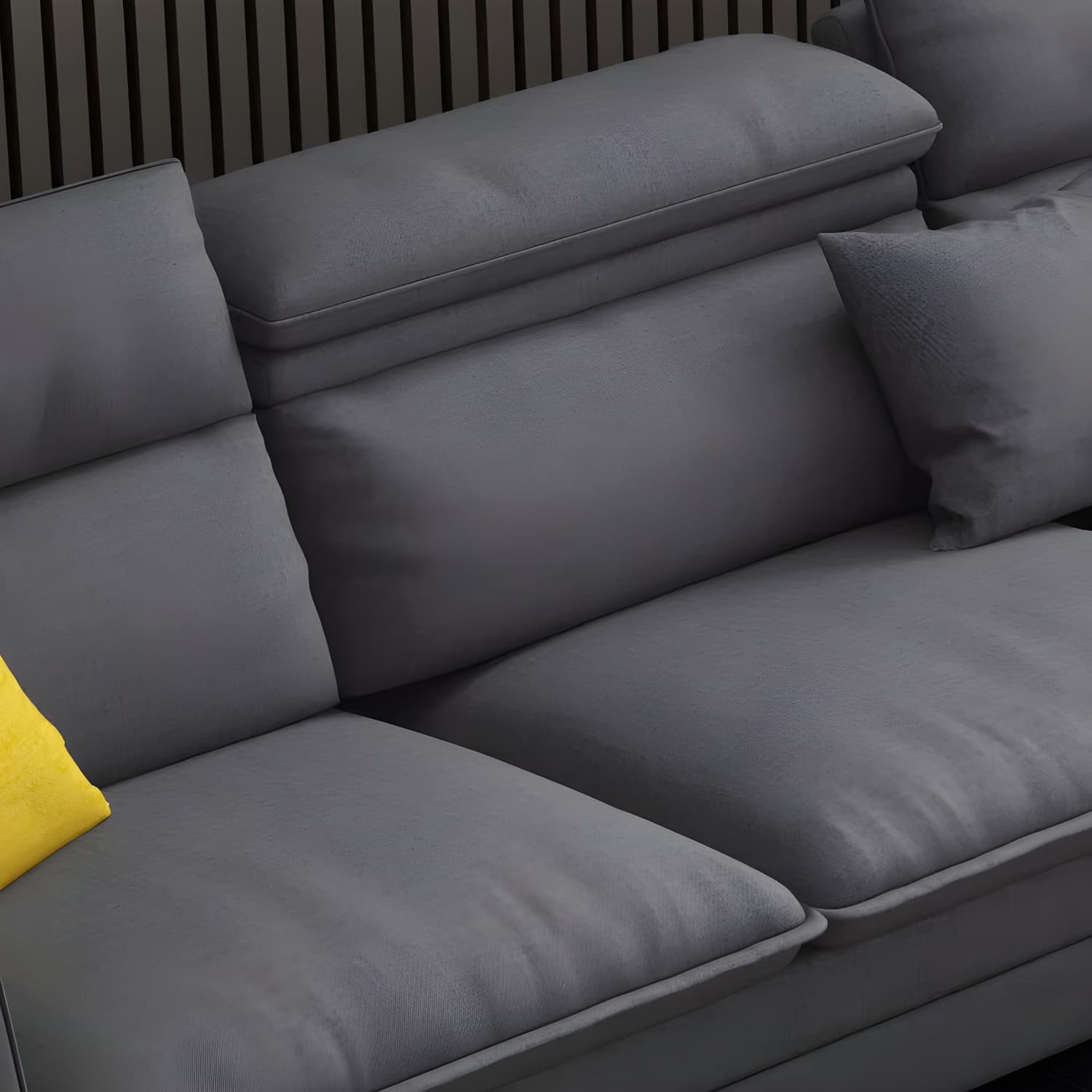 Modern Wood Frame Stationary Sectional Sofa with Black Legs and Storage in Cotton Blend Upholstery - image 12