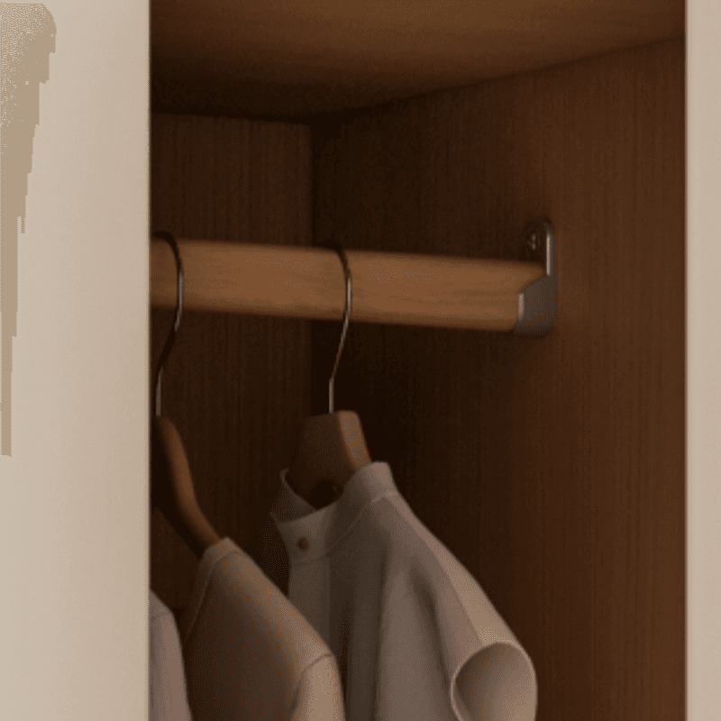 Chalk Modish Laminate Wardrobe Closet with Soft Close Drawer, Soft Close Door, Interior Shelves, and Clothing Rod - image 4