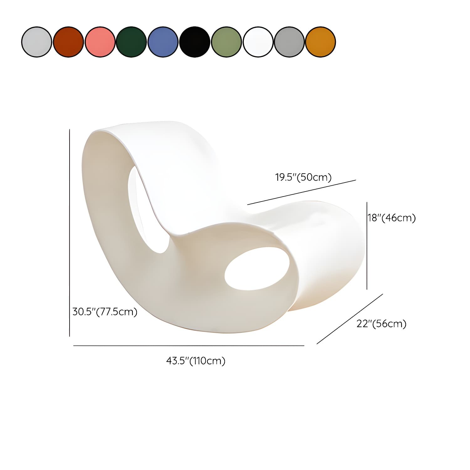 Contemporary Rocking Chair Acrylic Solid Color Indoor Rocking Chair without Armrest - image 25