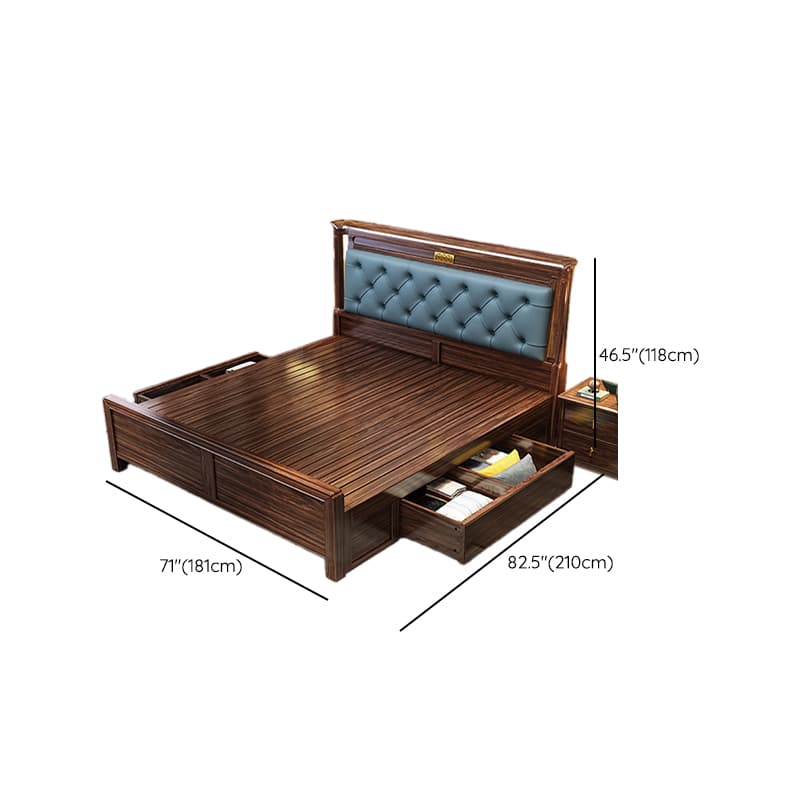 Lumber Solid Color Framed Storage Bed Frame/Pallet Bed Frame with Decorative-stitched Headboard for Living Room - image 16
