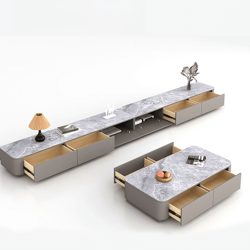 Rectangular Natural Wood TV Stand for Drawing Room - image 7