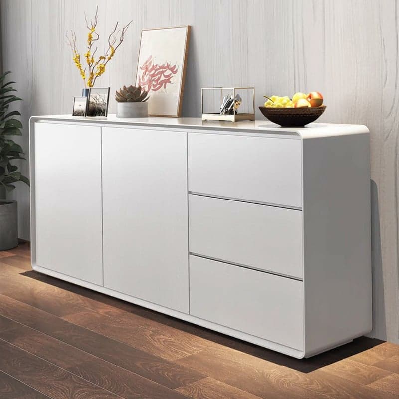 Simplistic 3 Drawers Freestanding Floor Sideboard/Server in Wood with 3 Shelves and Cabinet - image 8