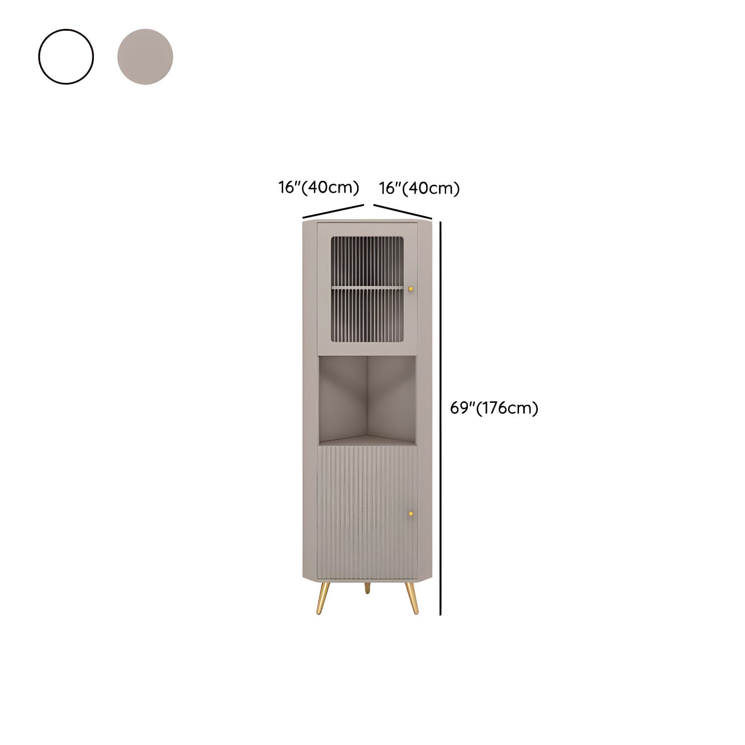 Glam Corner Cabinet with Gold Base and Glass Doors - Storage in Style - image 10