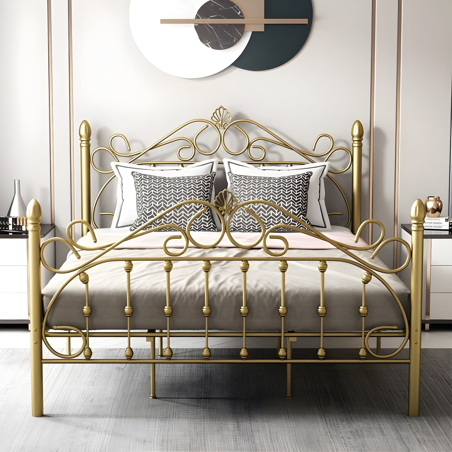 Industrial Style Standard Bed Iron Multiple Colors Excluding Storage Space