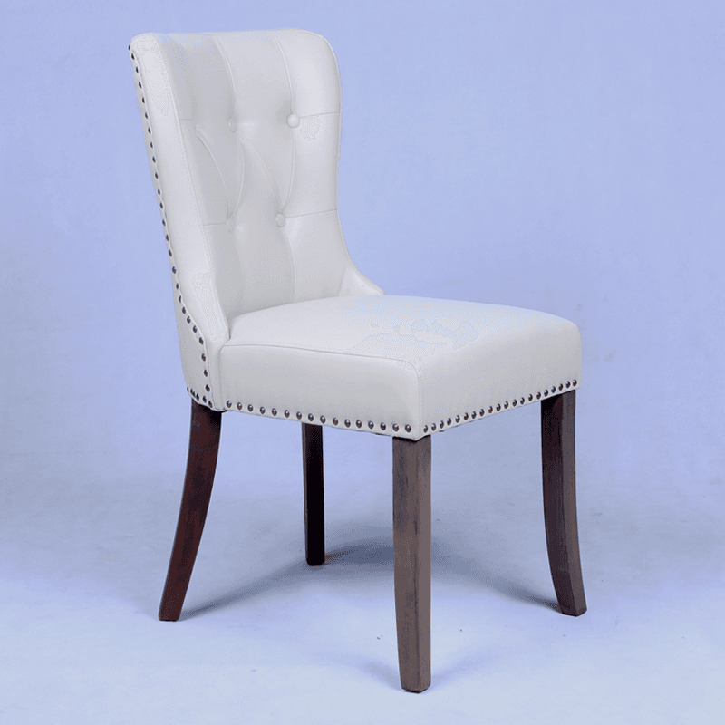 Vintage Secure Bordered Button-tufted Upholstered Side Chair with Wingbacked Chair, Nailhead Detailing and Foot Pads - image 7