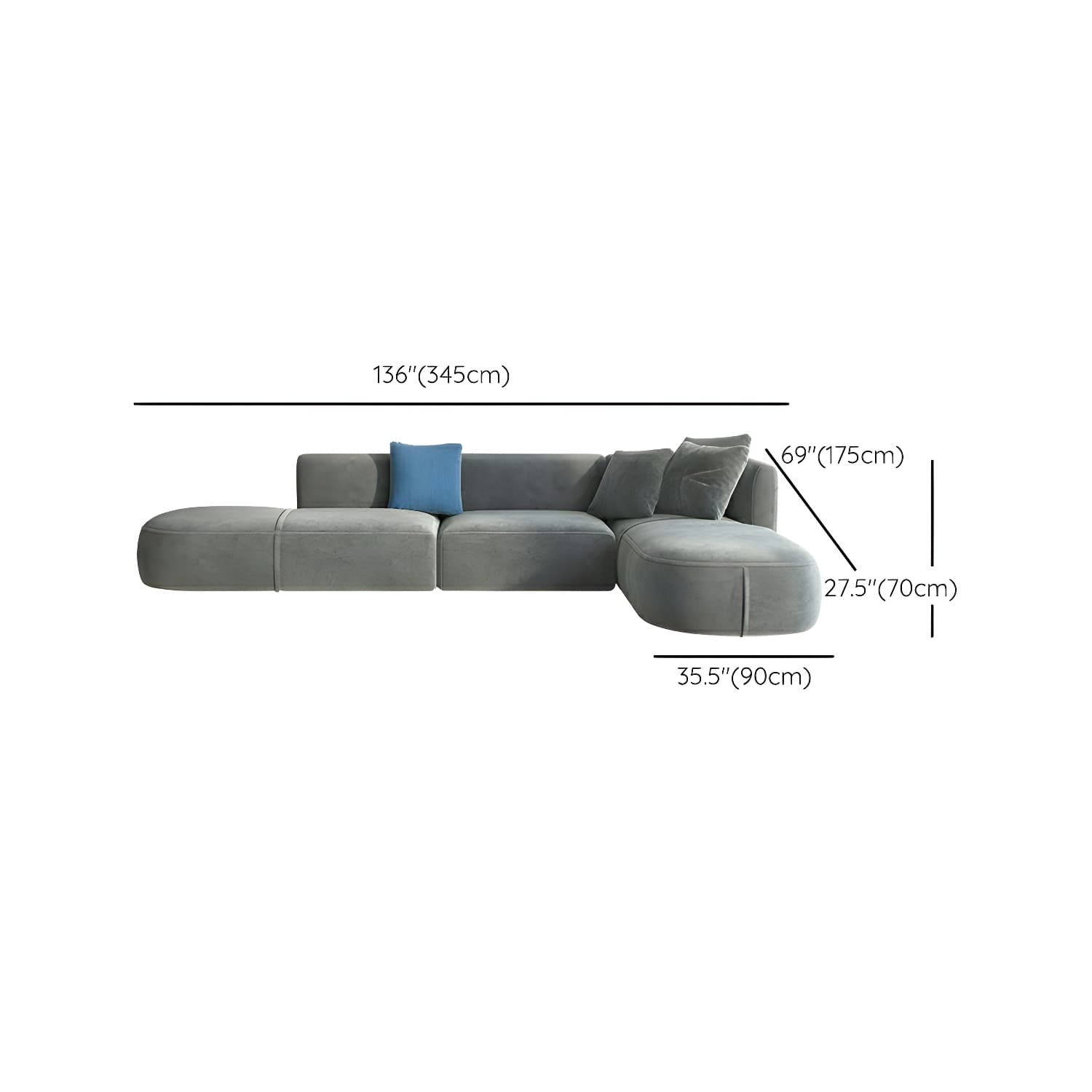 Flannel Upholstered Sectional Sofa in 2 Piece Set - Cozy, Stylish and Comfortable - image 24