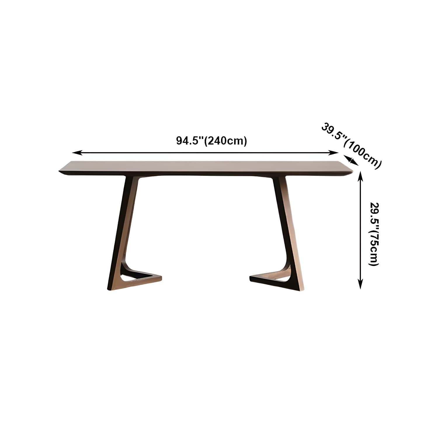 Rectangle Wood Dining Table Solid Wood Table Modern with Double Pedestal Base - image 13