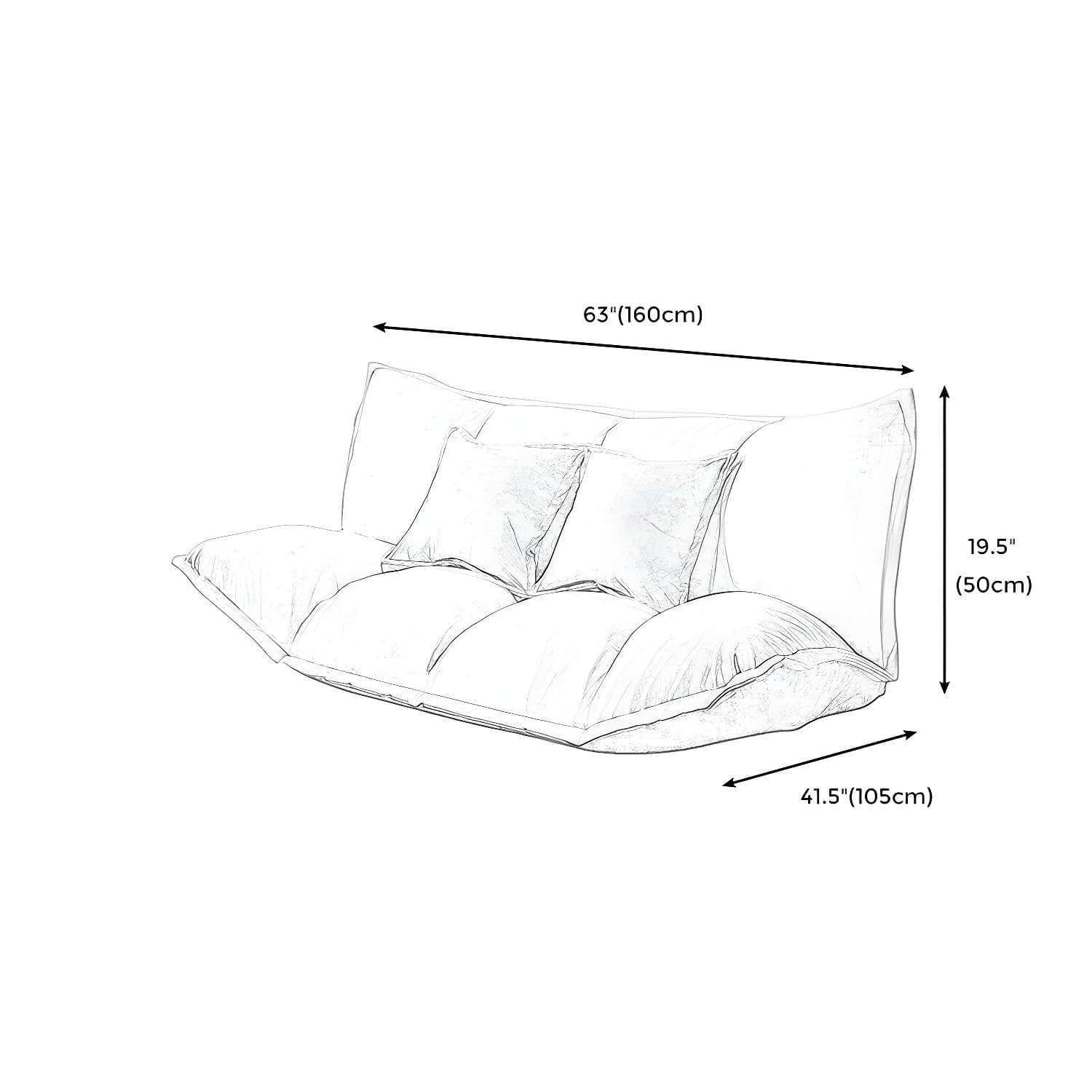 Modern Tight Back Convertible Sleeper Sofa Fabric Armless Solid Color Sofa - image 15