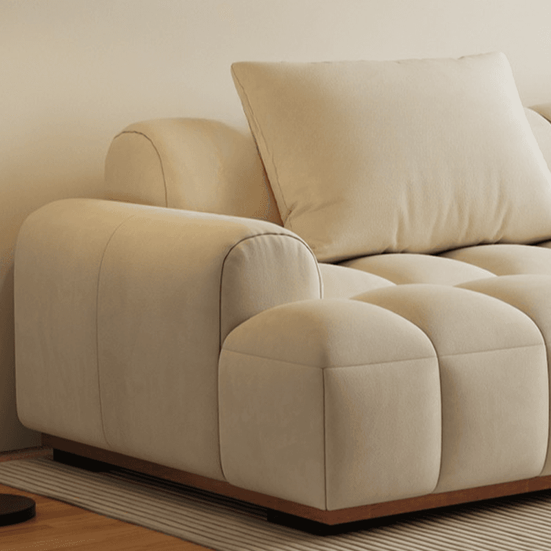 Tear Resistant Standard Sofa with Pu/Flannel Upholstery in Black/Dark Grey/White - image 13