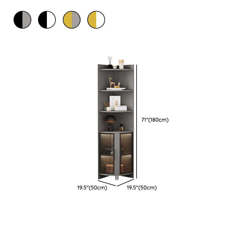 Modern Corner Accent Cabinet with Glass Doors and 2 Interior Shelves - image 21
