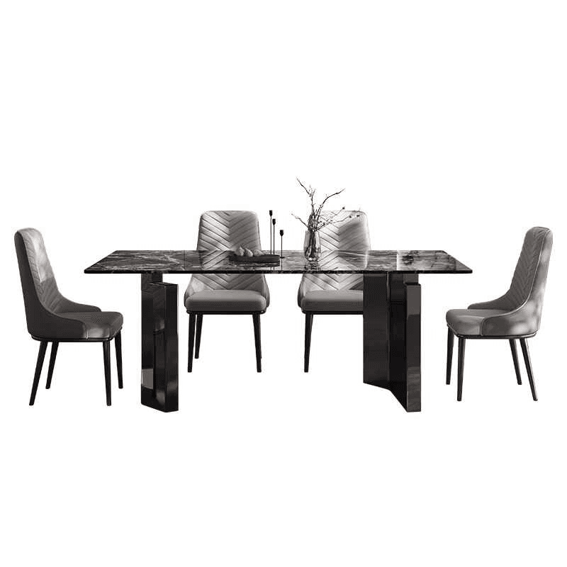 Dining Table Set with Marble Slab Top for 6 People/4 People in Multicolor - image 5