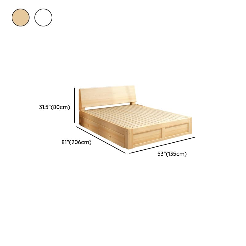 Casual Pine Wood Cabinet Bed/Pallet Bed Frame with 2 Drawers - image 20