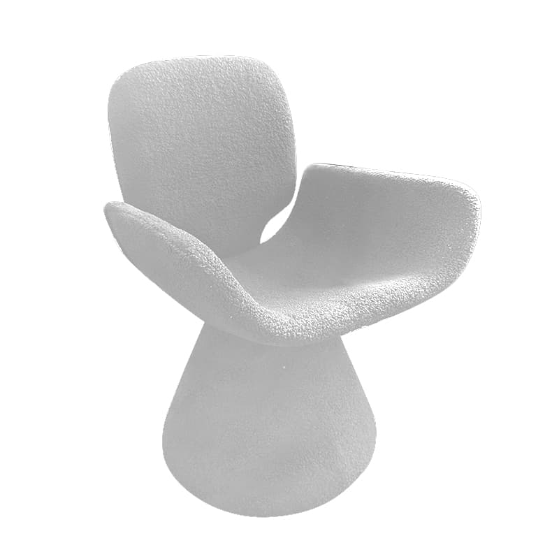 Simple Rotating Arm Chair with Uncovered Back, Padded Upholstery, Armrest, and Midnight Black/Cocoa/Chalk Lumber Legs - image 6