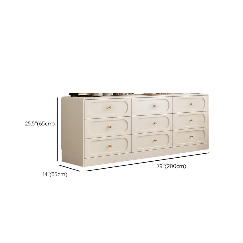 Chalk Casual Composite Wood Console Dresser with 9/6 Drawers in Horizontal Design - image 24
