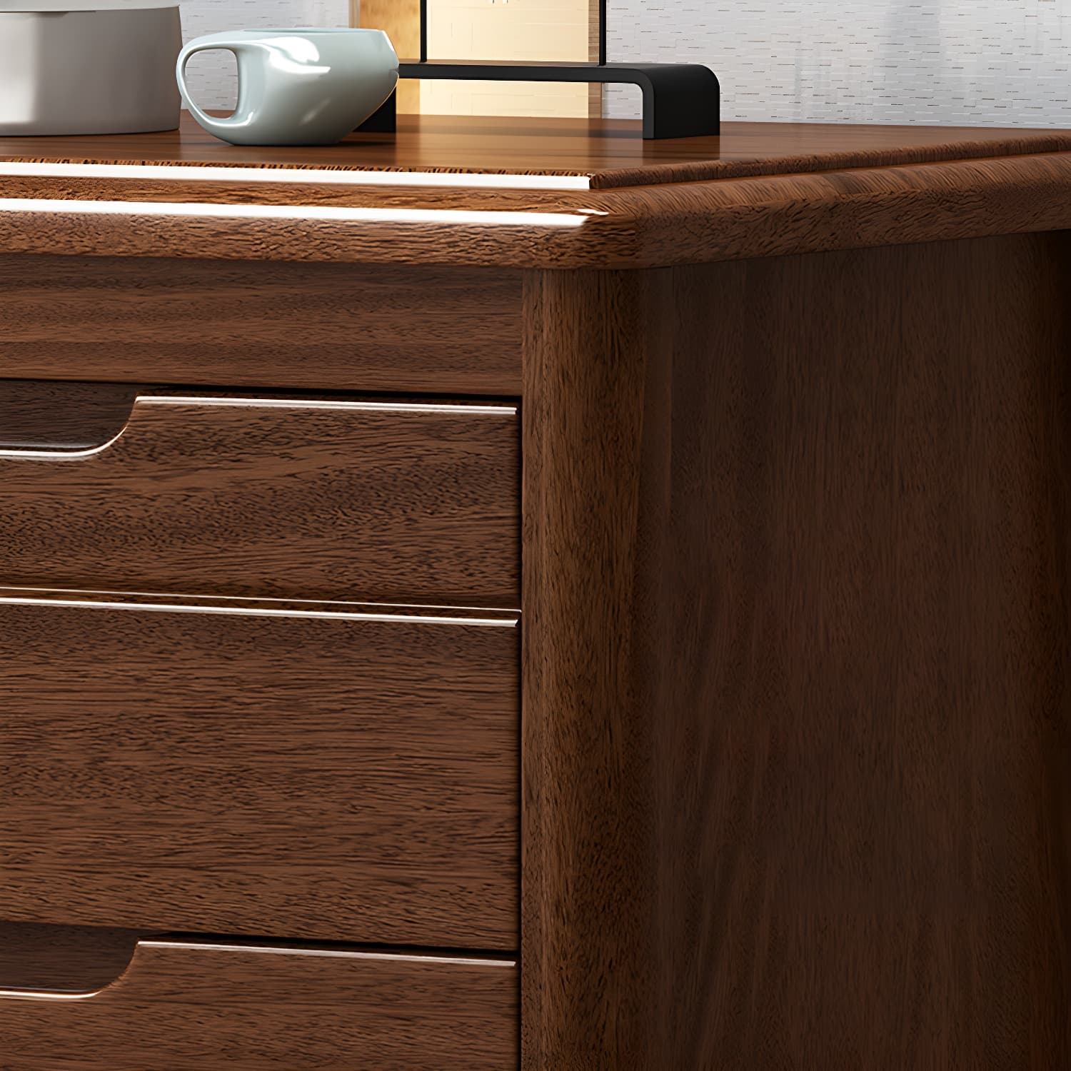 Modern Rectangle Side Cabinet Soft Close Drawers Wood Storage Cabinet - image 13