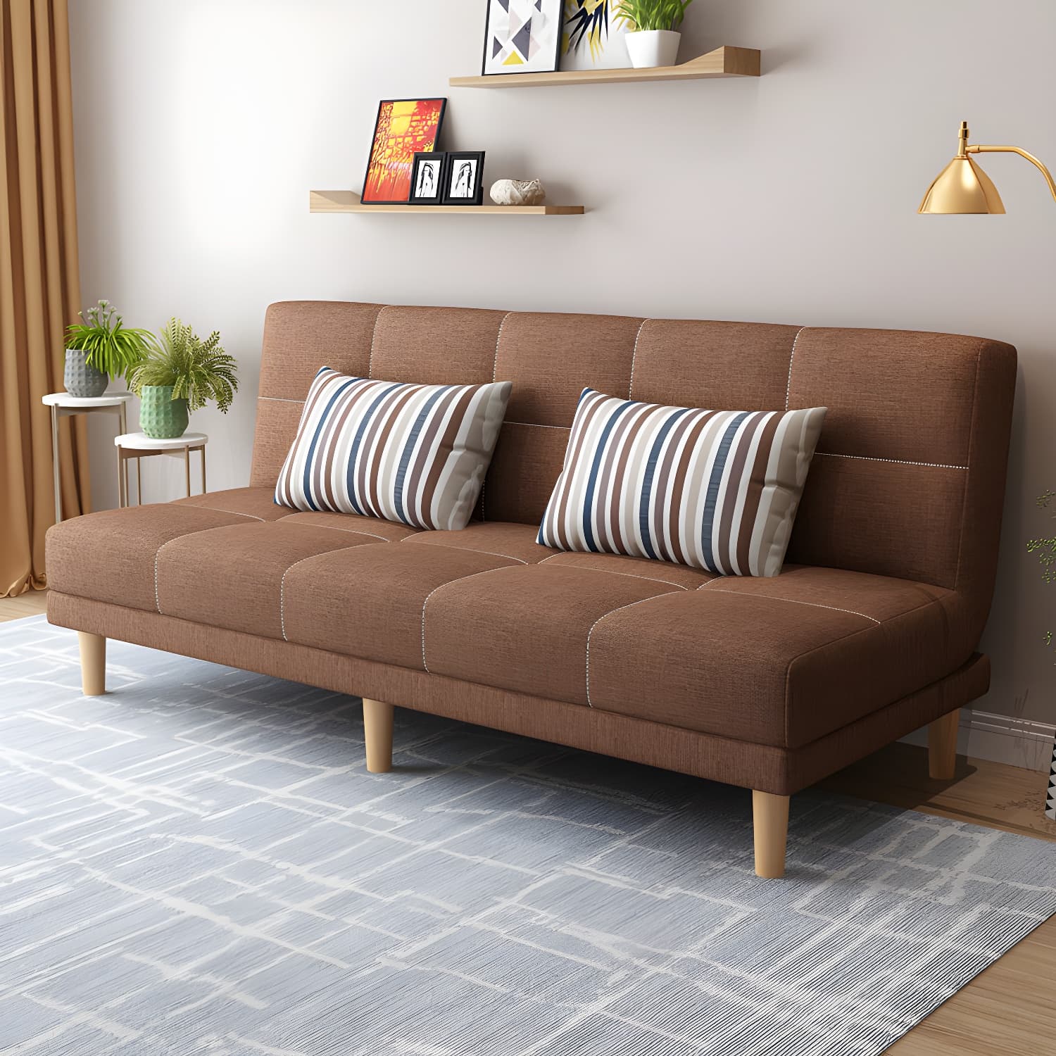 Modern Armless Settee 27.55" W Convertible Sleeper Sofa for Living Room - image 10