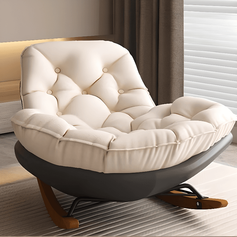 Chalk Modern Simple Style Upholstered Rocking Chair Couch, Scratch-defiant & Cushioned