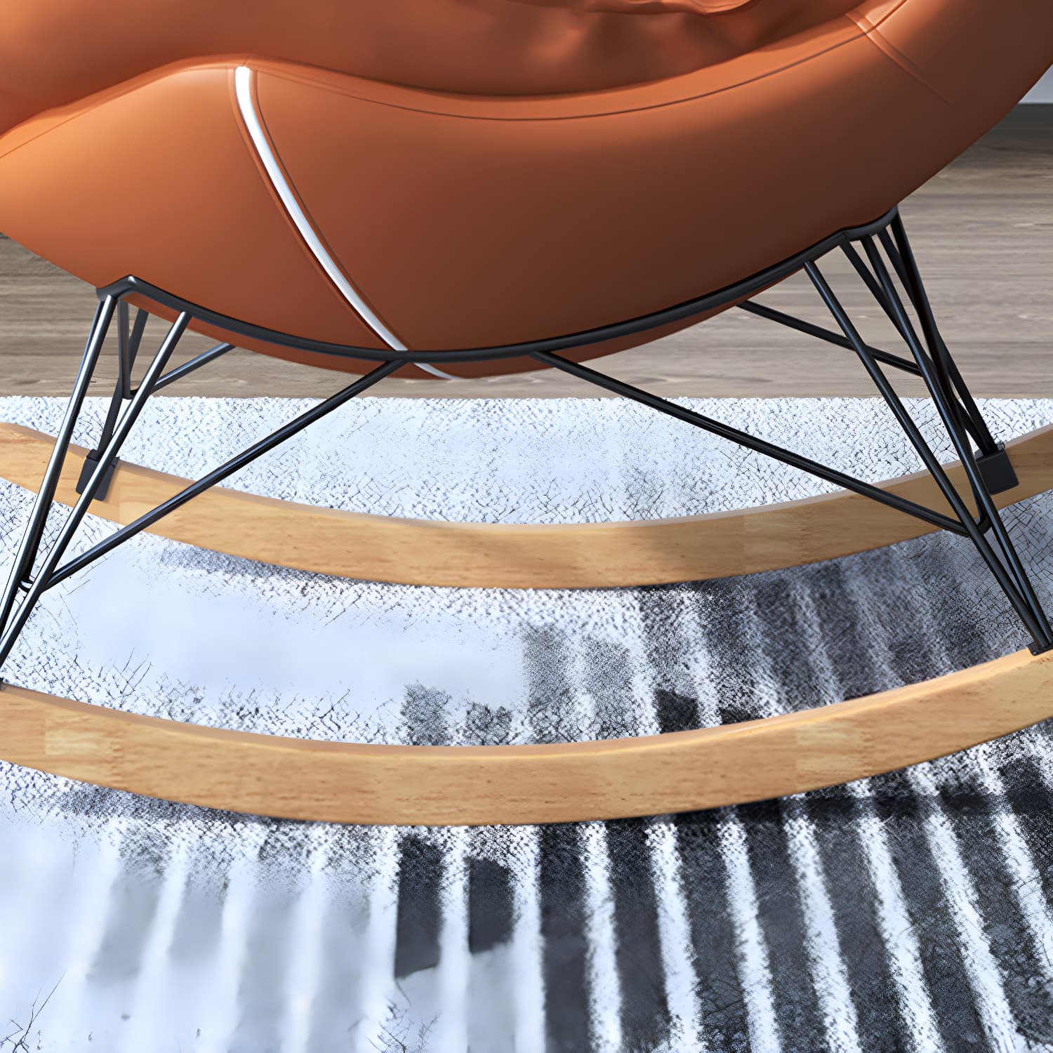 Contemporary Rocking Chair Solid Wood Rocker Chair with Removable Cushions - image 14