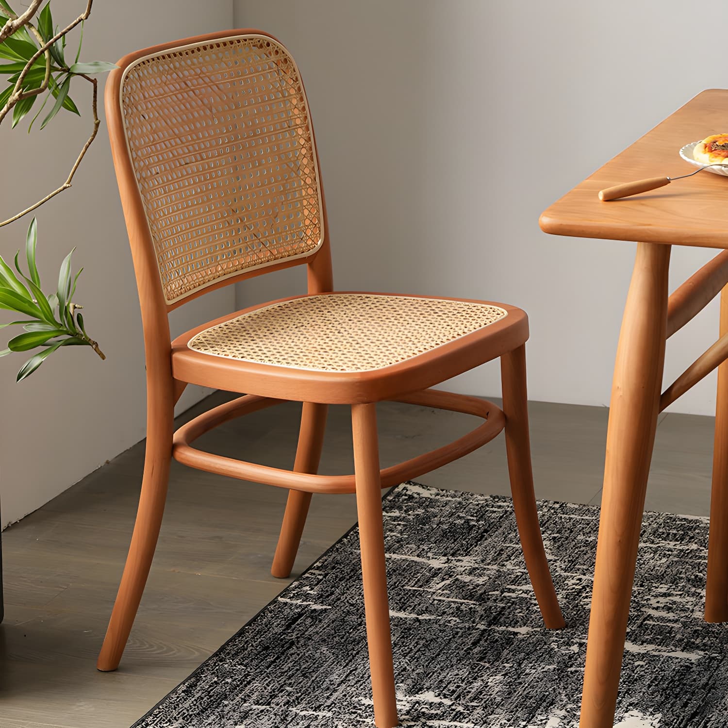 Traditional Style Dining Chair Solid Wood Cane Back Dining Room Chair - image 17