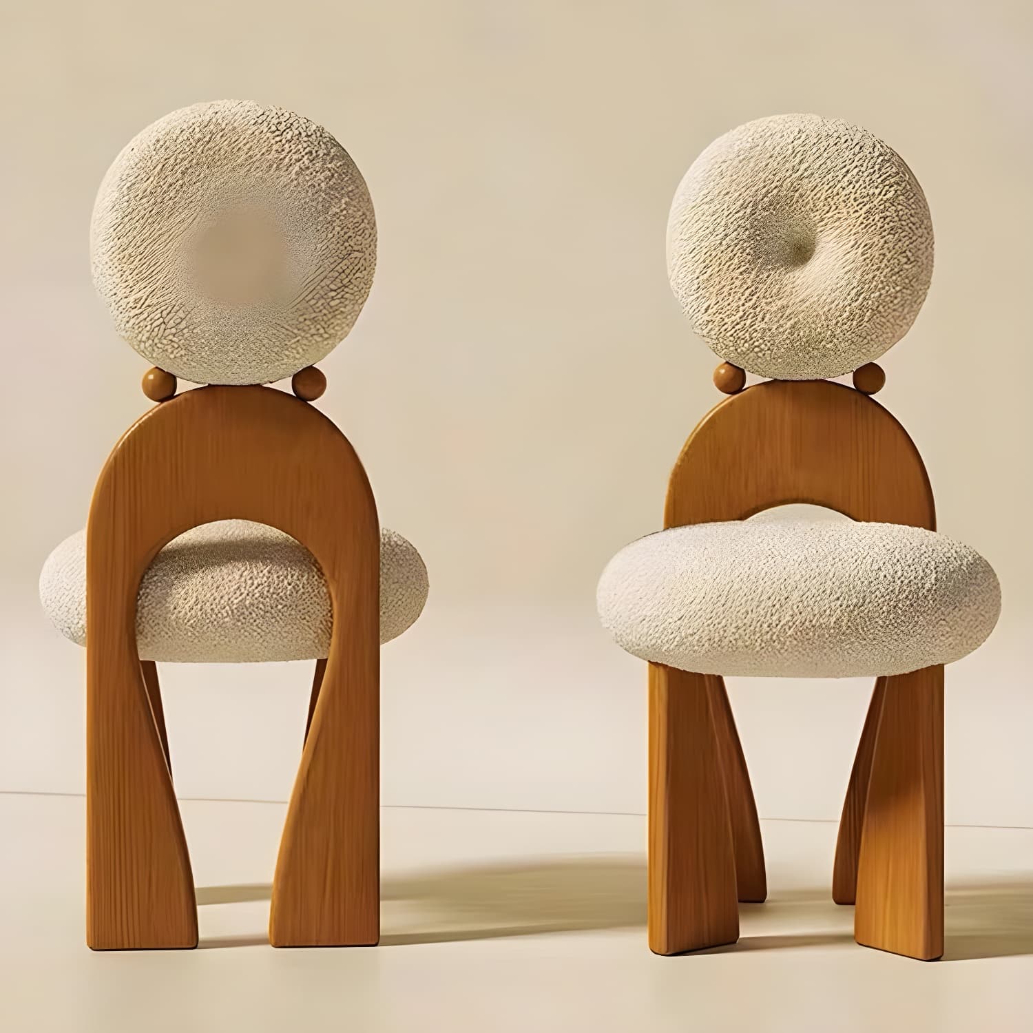 Modern Upholstered Side Chair with Wood Legs in Polyurethane for Kitchen & Dining - image 19
