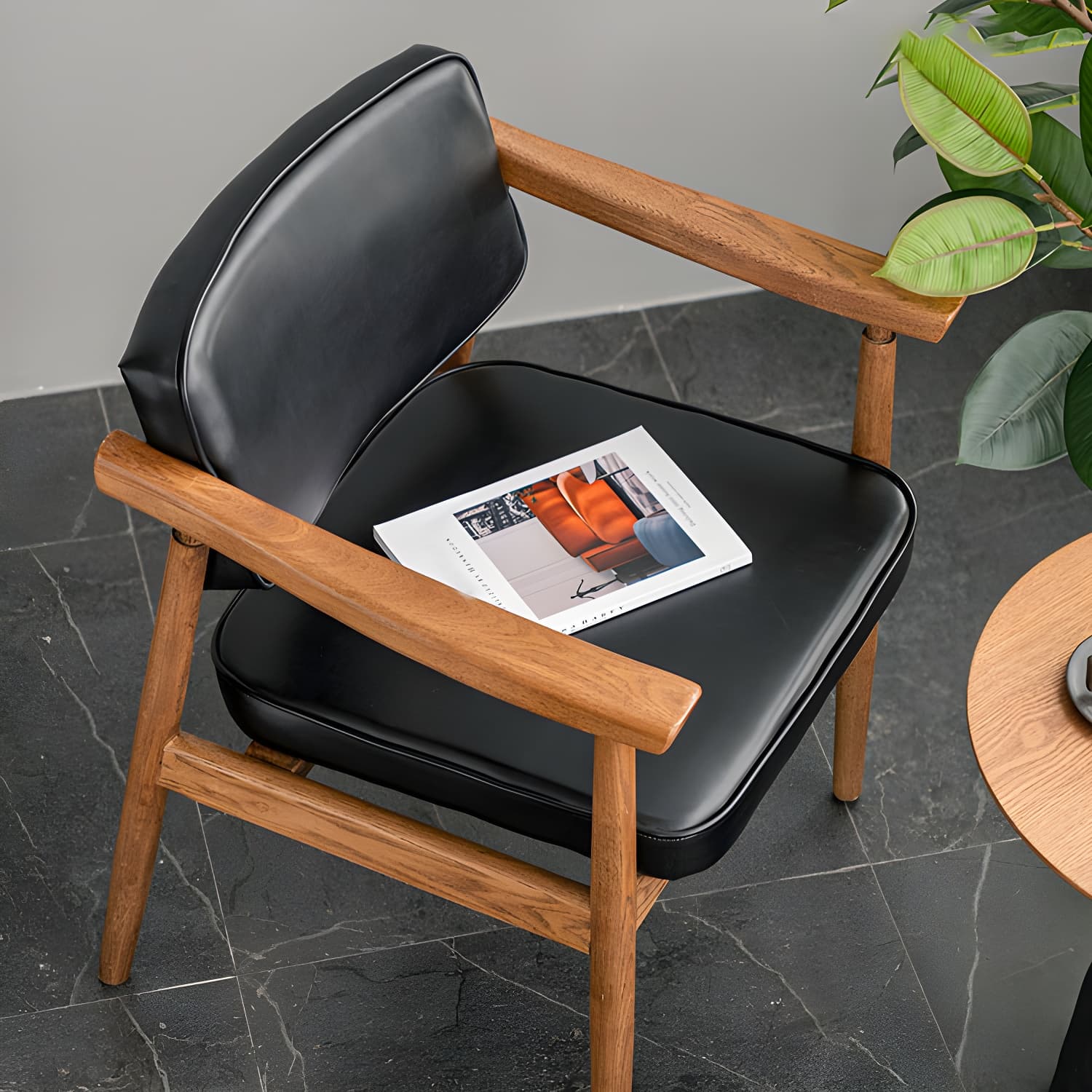 Traditional Style Dining Chairs Kitchen Arm Side Chairs with Wooden Legs - image 9