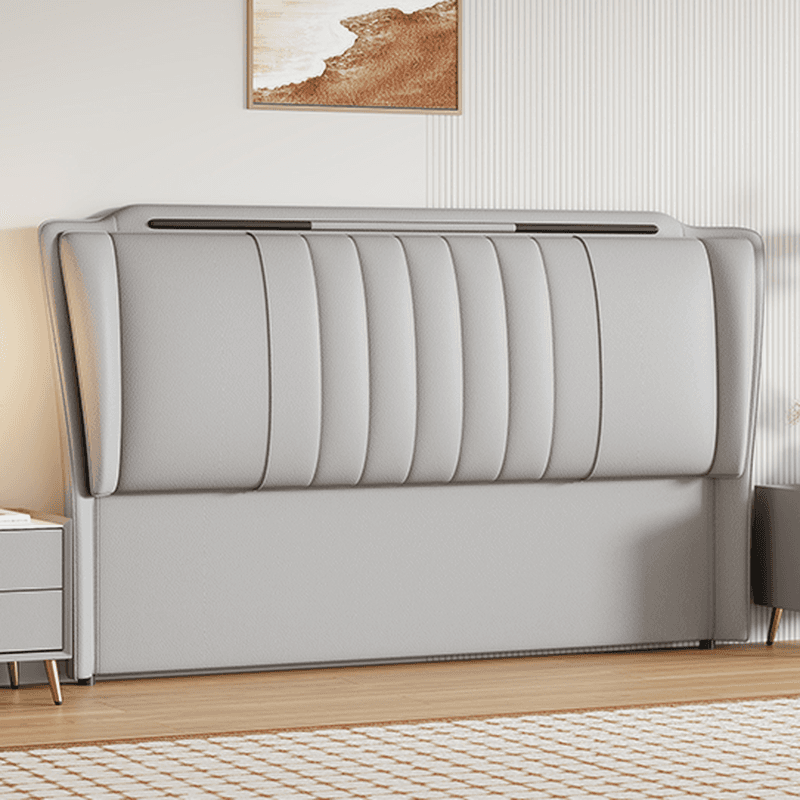 Modern Wood Bed with With Legs & Standard（36-55“） Camelback/Wingback, Sponge Cushion Included, King(76"W x 80"L)/Full(54"W x 75"L) - image 9