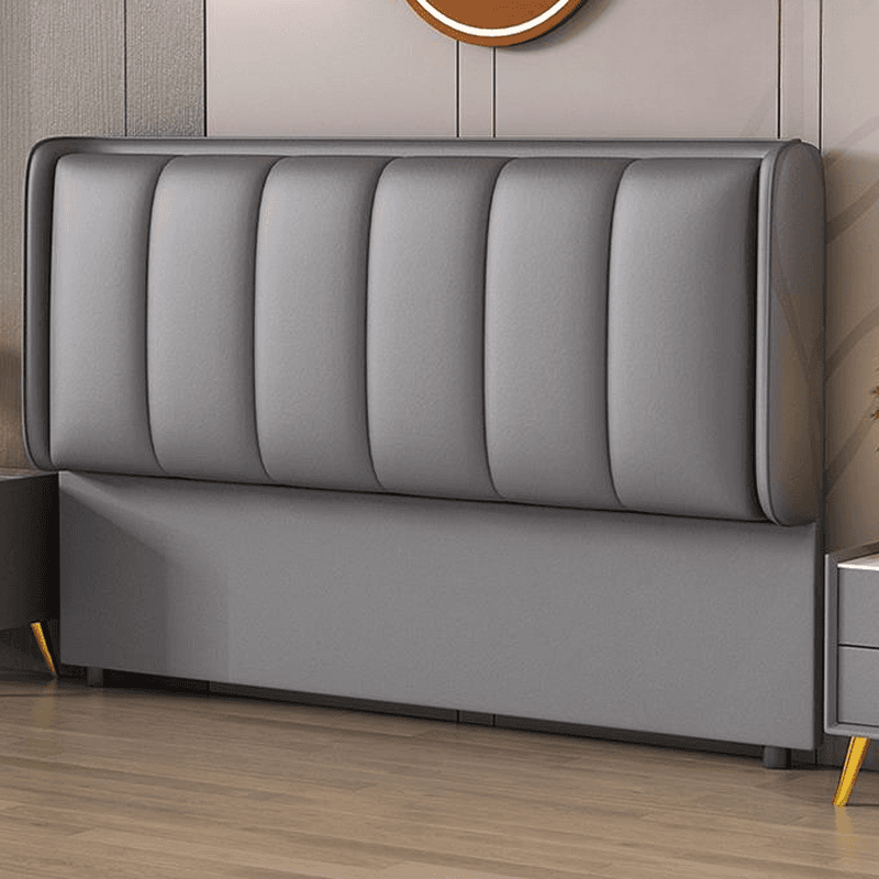 Art Deco Style Panel Headboard in Pine Wood with No Distressing, Rectangle Shape for Twin/King/Queen Bed, Featuring Sponge Upholstery and Standard Height