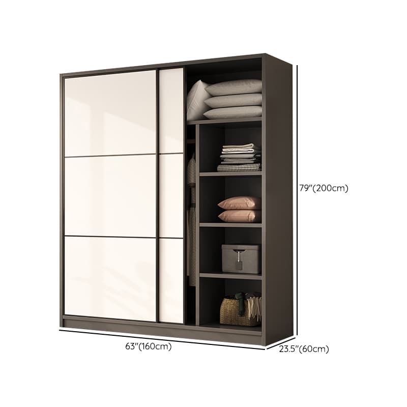 Detached Timber Gray Wardrobe Armoire with Soft Close Door, Interior Shelves and Hanging Rod, Soft Close Drawer Included/Not Included - image 9