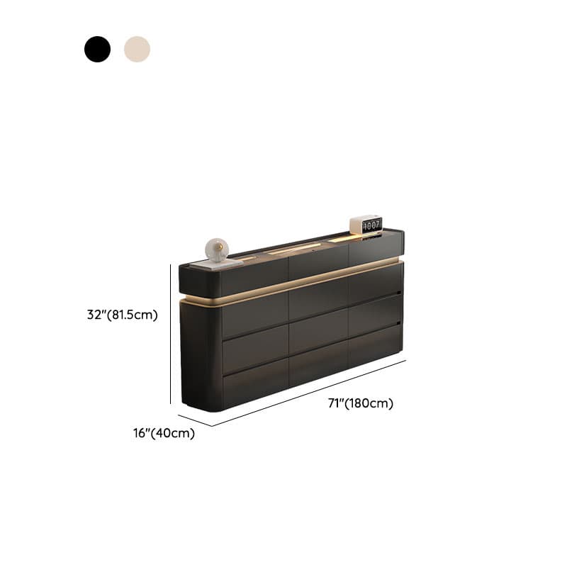 Elegant Sideboard with 8/12 Drawers, Glass Countertop, and Illuminating Lighting - image 20