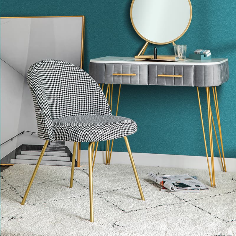 Unwavering Textile Upholstered Side Chair with Solid Back and Foot Pads for Dining Room in a Lavish Style - image 9