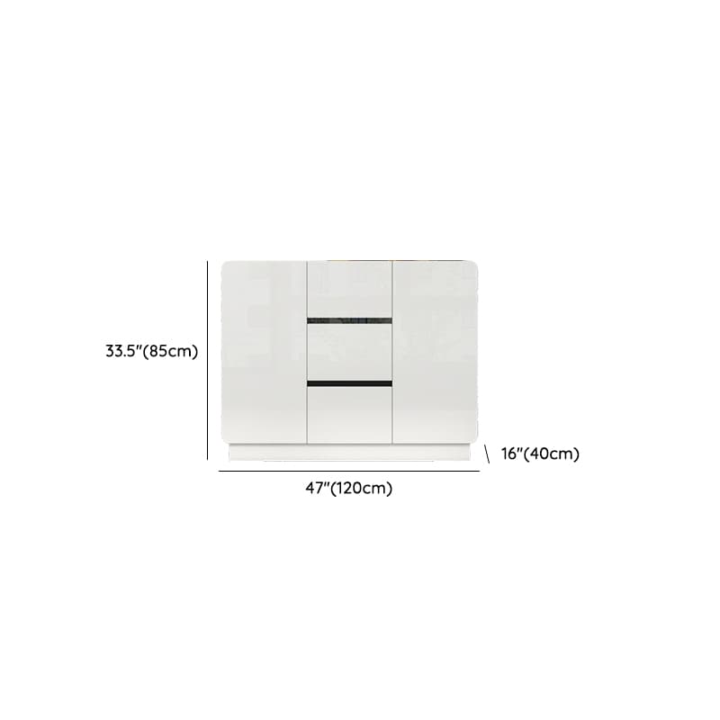 White Trendy Kitchen Storage with 3 Drawers, Standard/Narrow Size, Lumber Countertop, Variable Shelf, and Multiple Doors Options - image 13