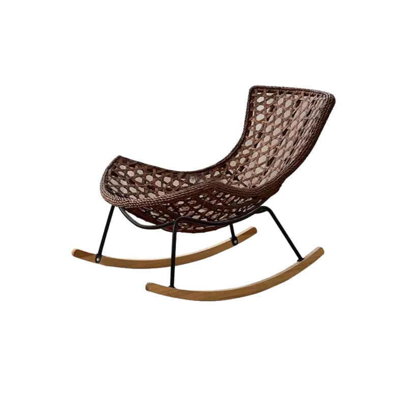 Stylish Wicker & Rattan Rocking Chair with Natural Wood Legs - Perfect for Modern Home Décor - image 11