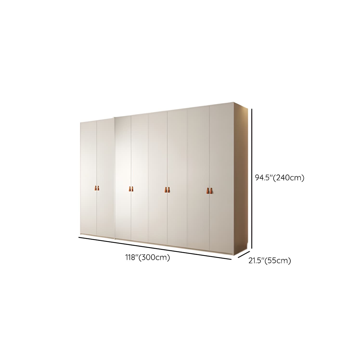 Modern White Wardrobe Cabinet Engineered Wood Wardrobe with Garment Rod - image 30