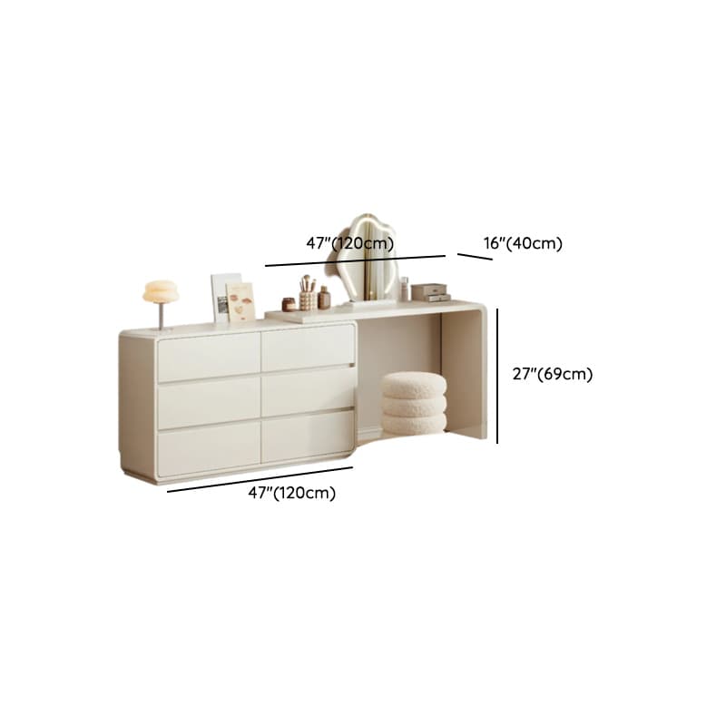 Large Vanity Set with Lumber Table Top, White Seating, 6/3 Drawers, Light Up Mirror, Chair, and Scalable Design - image 17