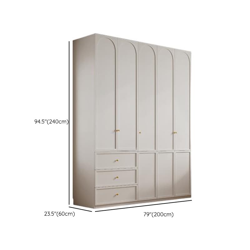 Minimalist Manufactured Wood Independent Almirah with 3-Drawer, Interior Shelves, and Clothing Rod - image 21