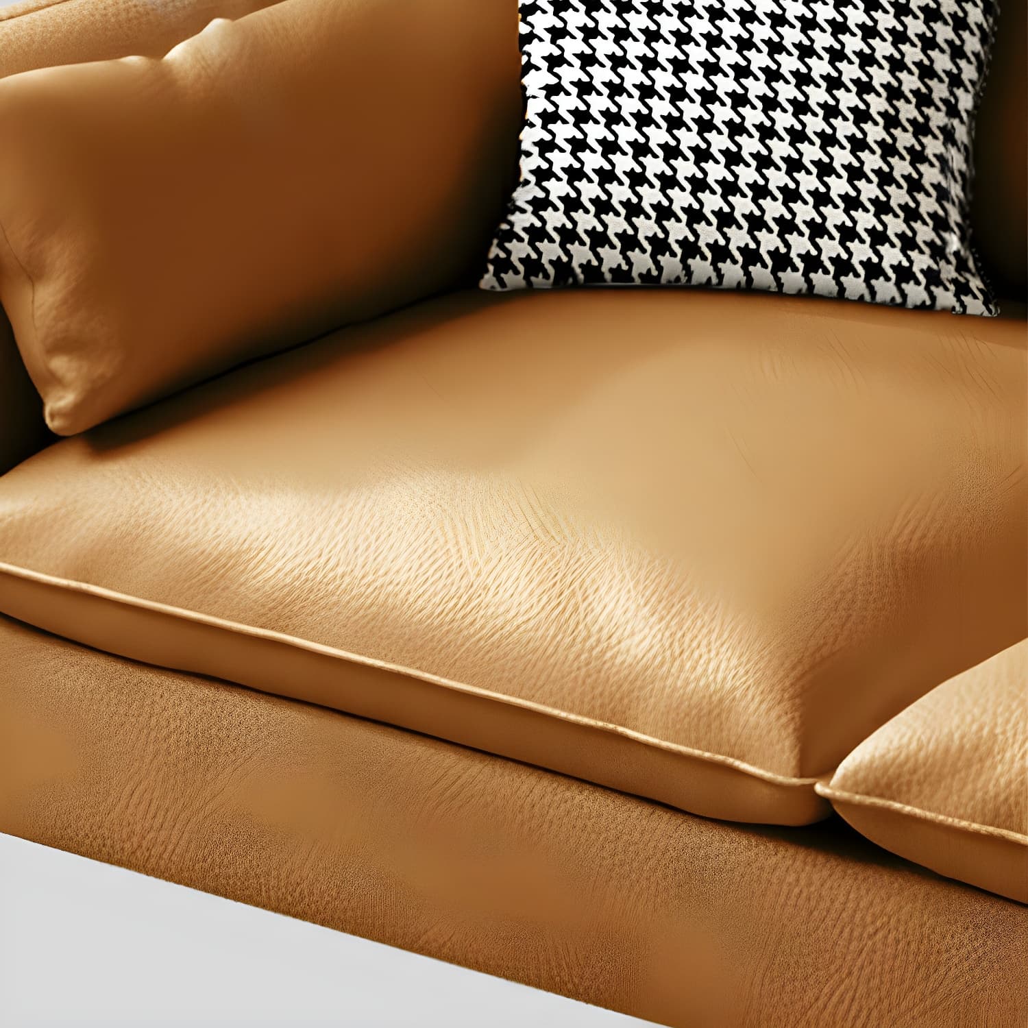 Modern Wood Frame Straight Sectional Sofa Set with Ottoman in Brown, 3 Piece Set - image 21