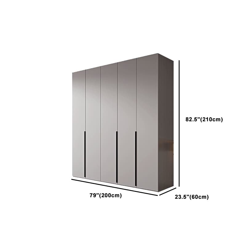 Trendy Grey Wooden Almirah with Clothing Rod, Interior Shelves, Soft Close Drawer & Soft Close Door - image 14