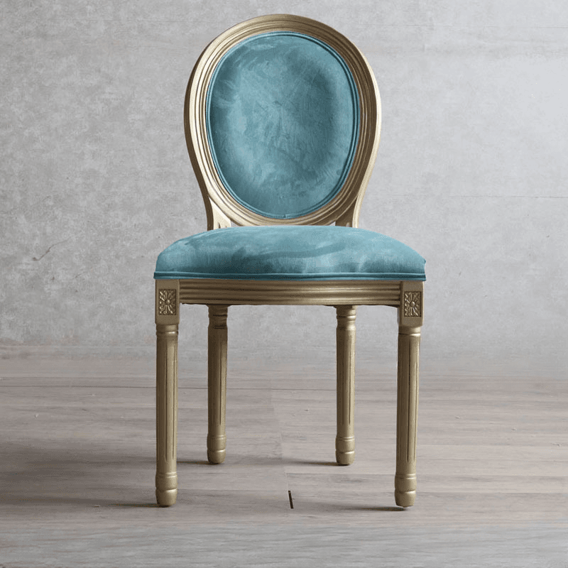 Golden Legged King Louis Back Armless Chair for Dining Room, Outlined Frame with Foot Pads, Steady and Stable - image 3