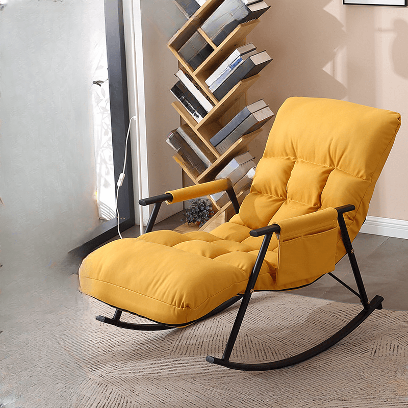 Butter Color/Azure/Olive Green Ergonomic Rocking Chair Couch with Rear Back, Stationary - image 18