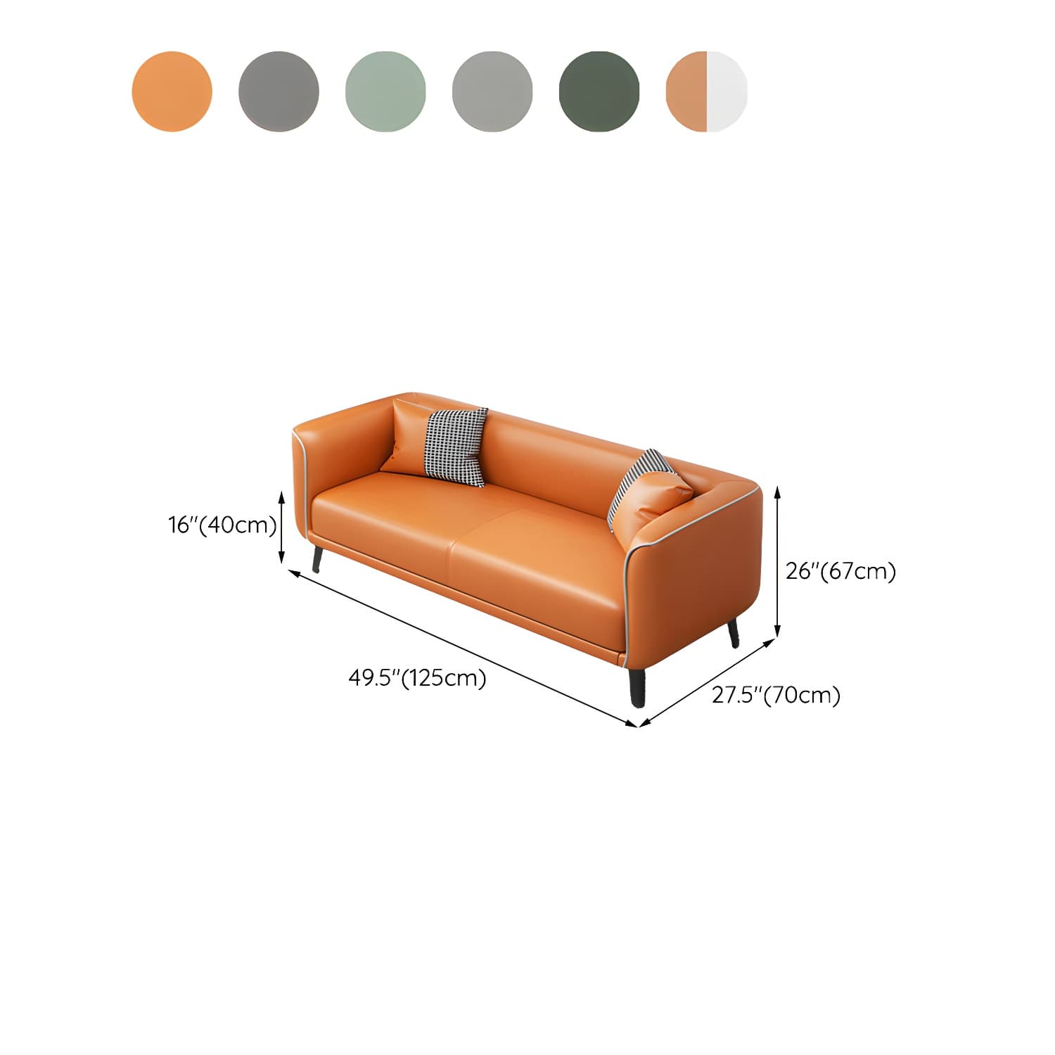 Modern Square Arm Standard Sofa Metal Legs Settee for Living Room - image 23