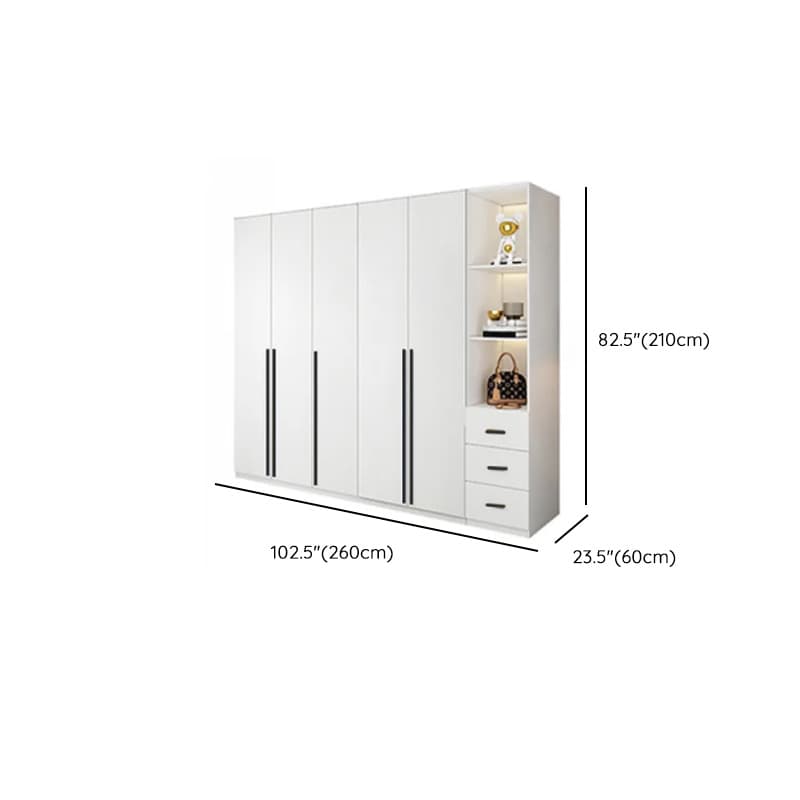 White Lumber Detached Wardrobe Closet with Soft Close Drawer, Door, Interior Shelves, and Clothing Rod - image 43