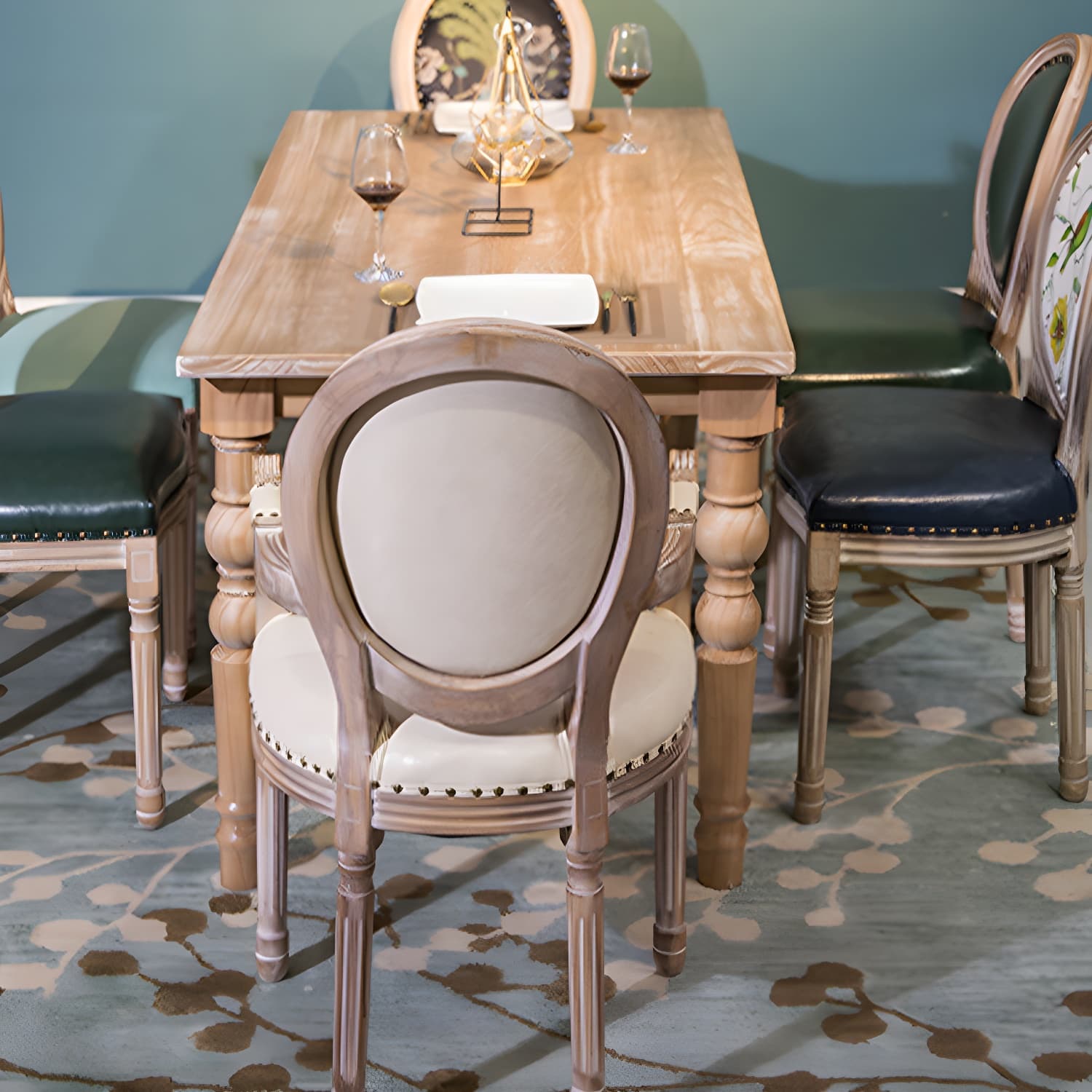 Medieval Modern Pine Wood Dining Table for Restaurant Rectangle Table with 4 Legs - image 8
