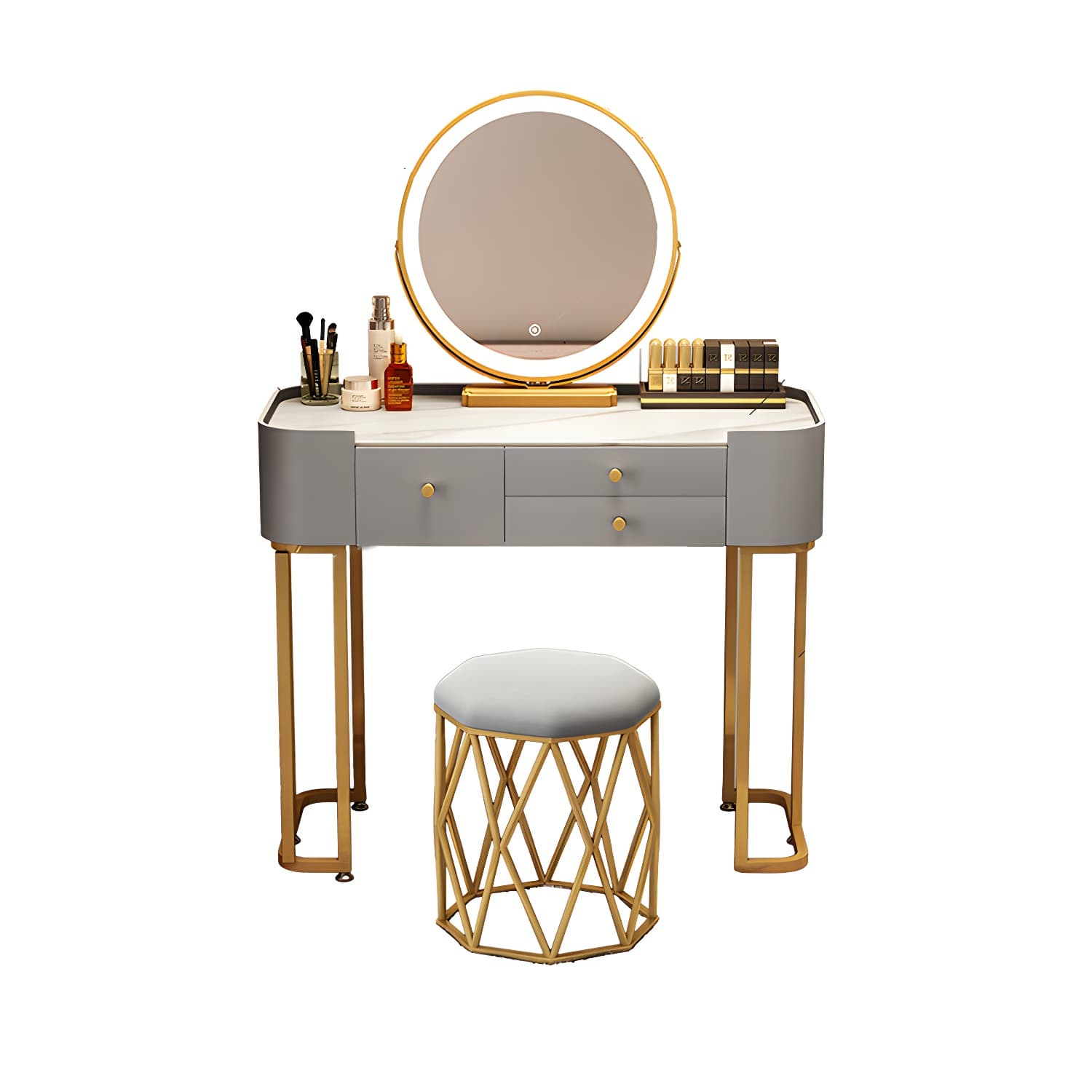 Glam Vanity Dressing Table Bedroom Makeup Vanity Desk with Drawer - image 10