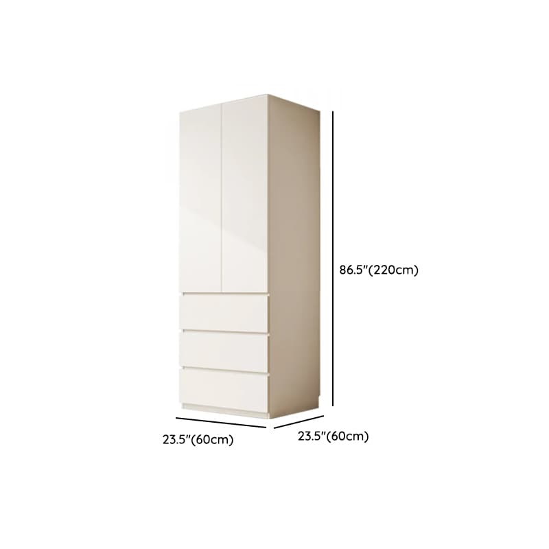 White Modern Simple Style Manufactured Wood Wardrobe Armoire with Soft Close Drawer, Soft Close Door, Interior Shelves, and Hanging Rod - image 45