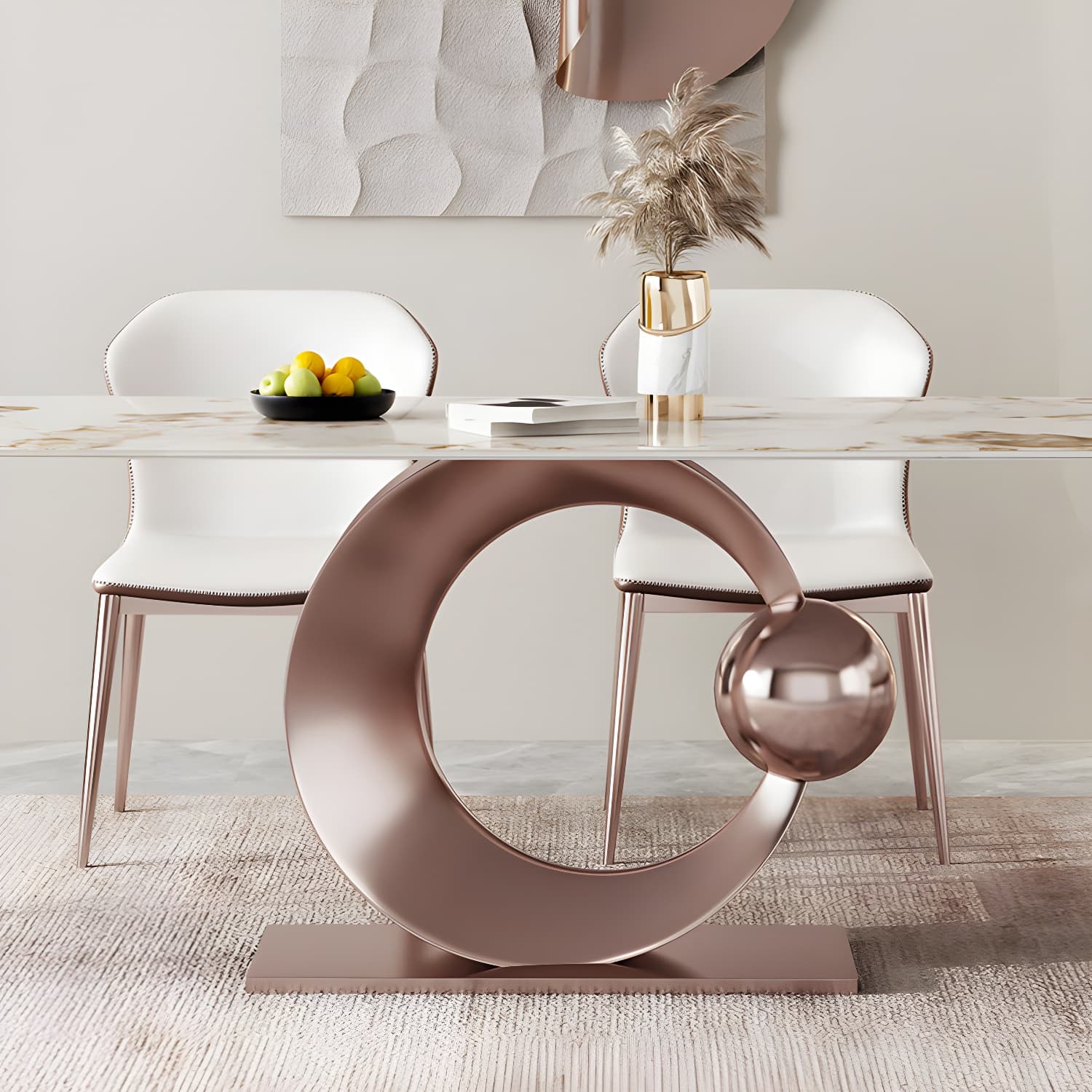 Modern Style Sintered Stone Dining Table Set 1/4/5/7/9 Pieces Dining Set for Home Use - image 7