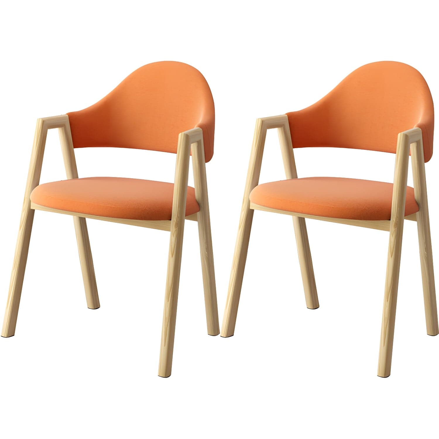 Scandinavian Study Room Metal Arm Chair Colorful Open Dining Chair with Natural Legs - image 12