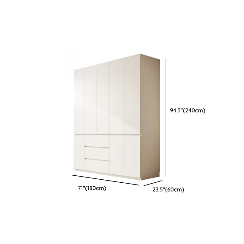 White Modern Simple Style Manufactured Wood Wardrobe Armoire with Soft Close Drawer, Soft Close Door, Interior Shelves, and Hanging Rod - image 34